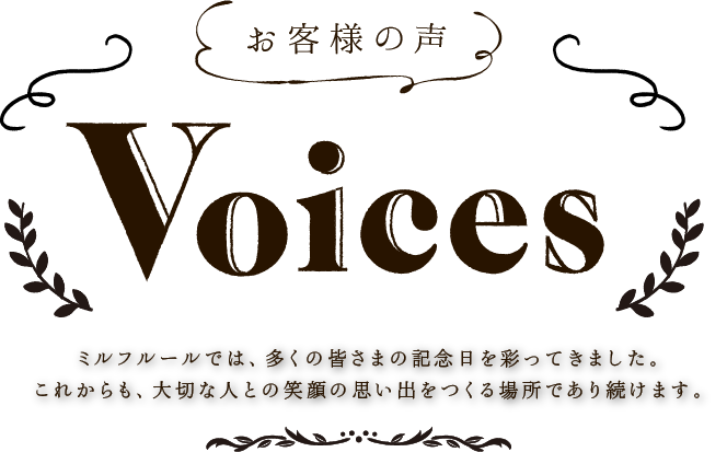 お客様の声 Voices